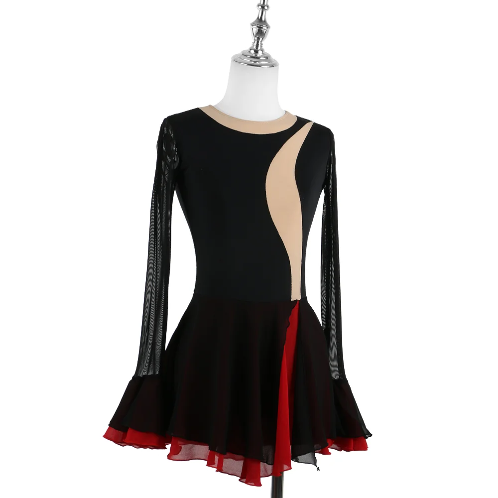 Zagitova Figure Skating Dress For Women Girls Ice Skating Skirt Long Sleeve Pagoda Latin Dance Ceremonial Dress