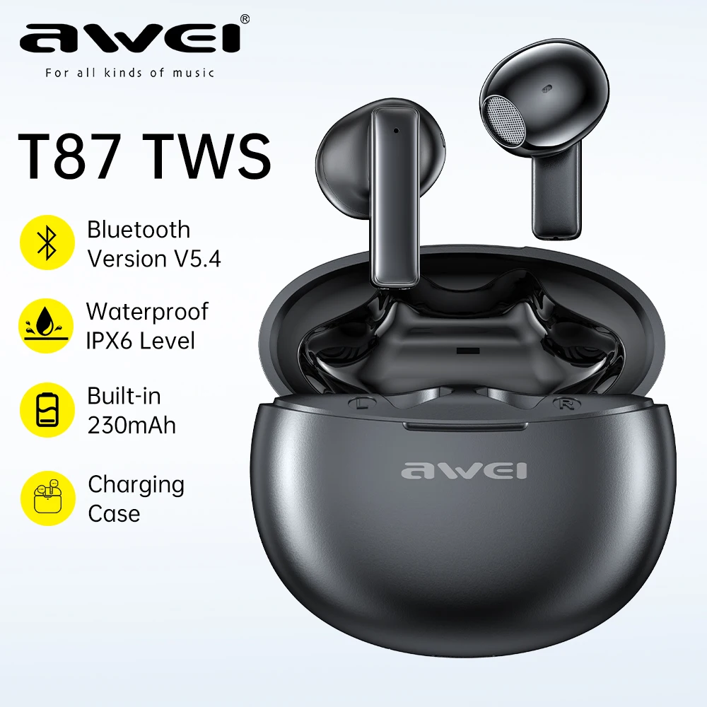 Awei T87 Les écouteurs TWS sans fil qui révolutionnent l’expérience audio pour les amateurs de musique, gamers et professionnels mobiles