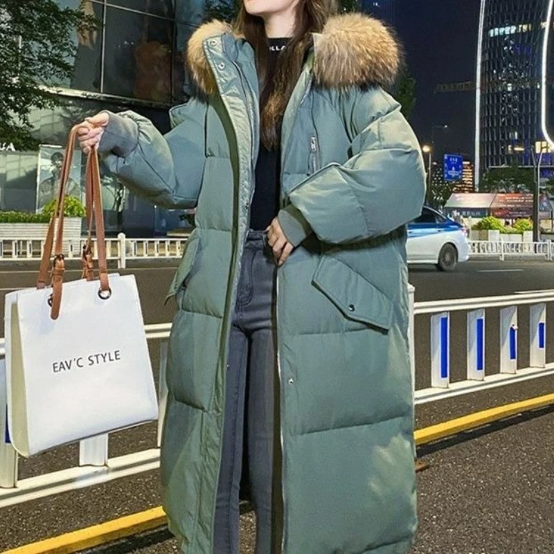 Removable Faux Fur Collar Padded Coat Women's Zip Up Longline Winter Daily Commute Streetwear Trendy Warm Soft Newest Chic Coats