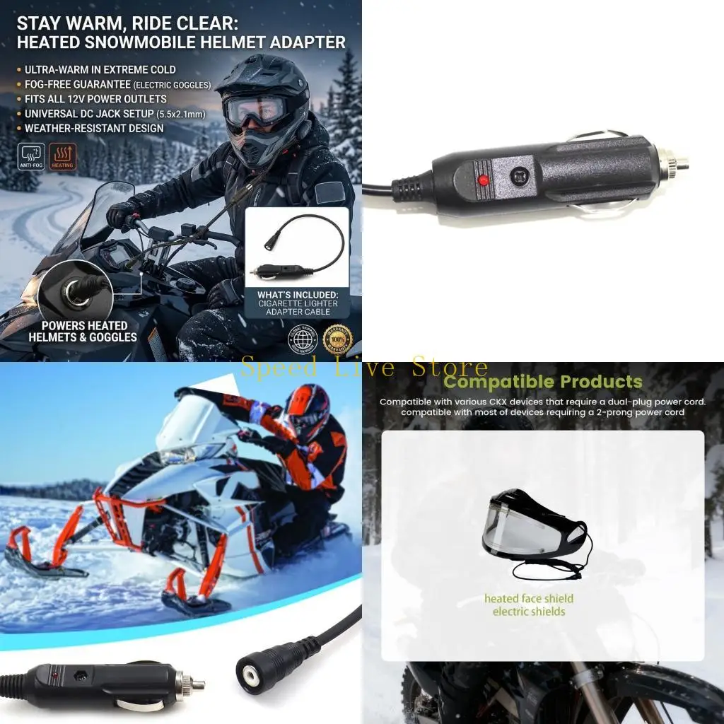 547C Heated Electric Visors Power Cable ABS Construction And Easy Plug In Operation