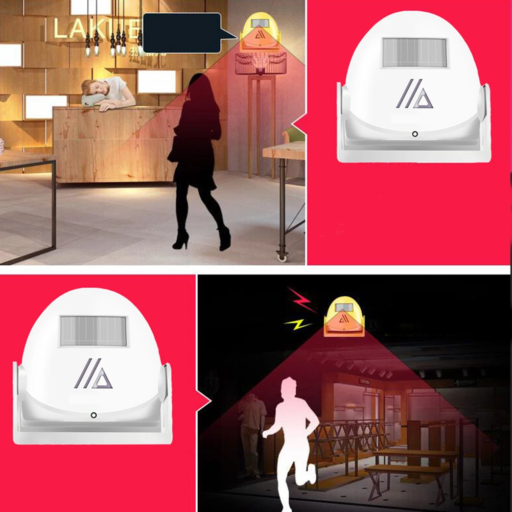 

Smart Home Infrared Sensor Welcome Doorbell Electronic Welcome Doorbells Device Modern House Door Bell without (White)