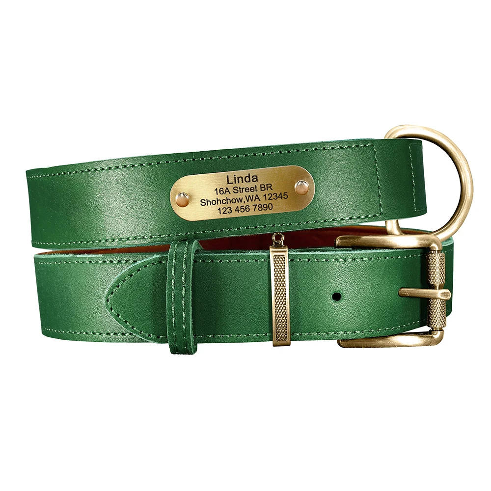 Personalisierte Hundehalsband-Leine aus echtem Leder, langlebige Hundehalsbänder, Gehbleine, Seil, frei mit Gravur für kleine, mittelgroße und große Hunde – Detail 9