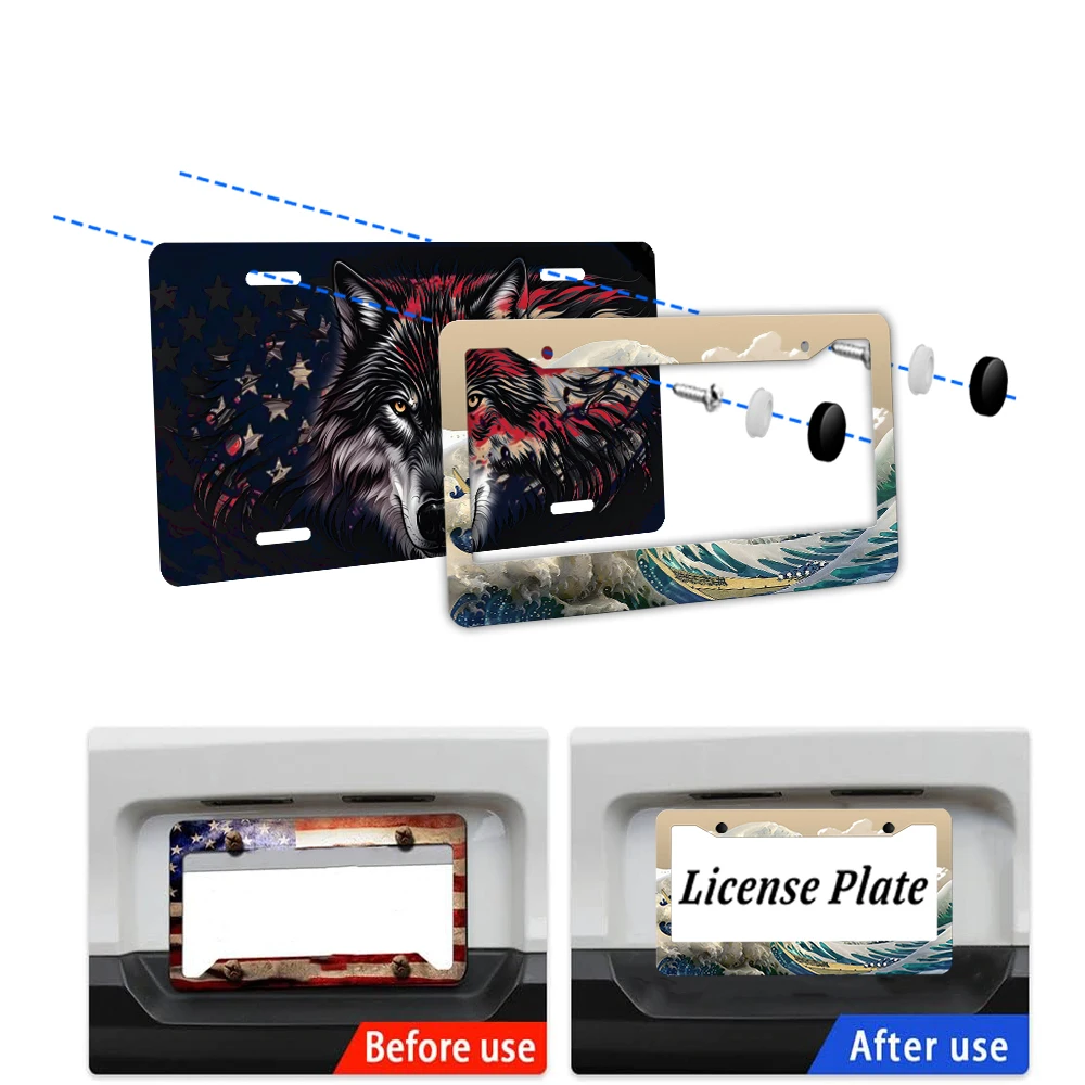 عباد الشمس الأصفر - ألومنيوم مطبوع 2 - إطار لوحة ترخيص مع مجموعة براغي: مبتكرة، ممتعة، هدية تزيين السيارة، 6 × 12 بوصة #3