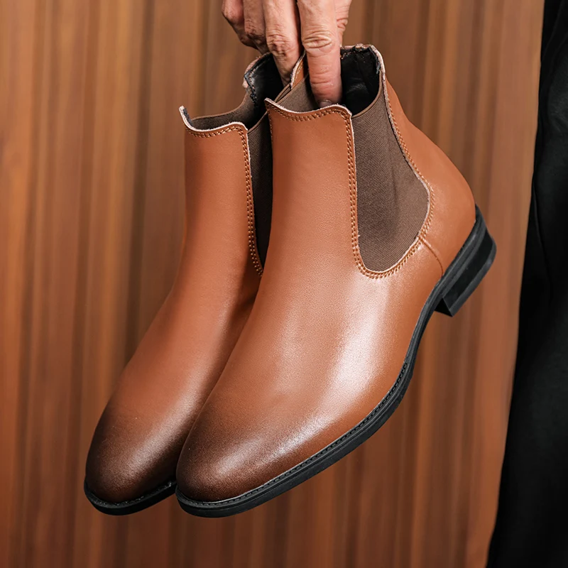 

Winter Men Business Boots European American Casual Comfortable and Fashionable Brand Formal Leather Boots Gentleman Boots Men