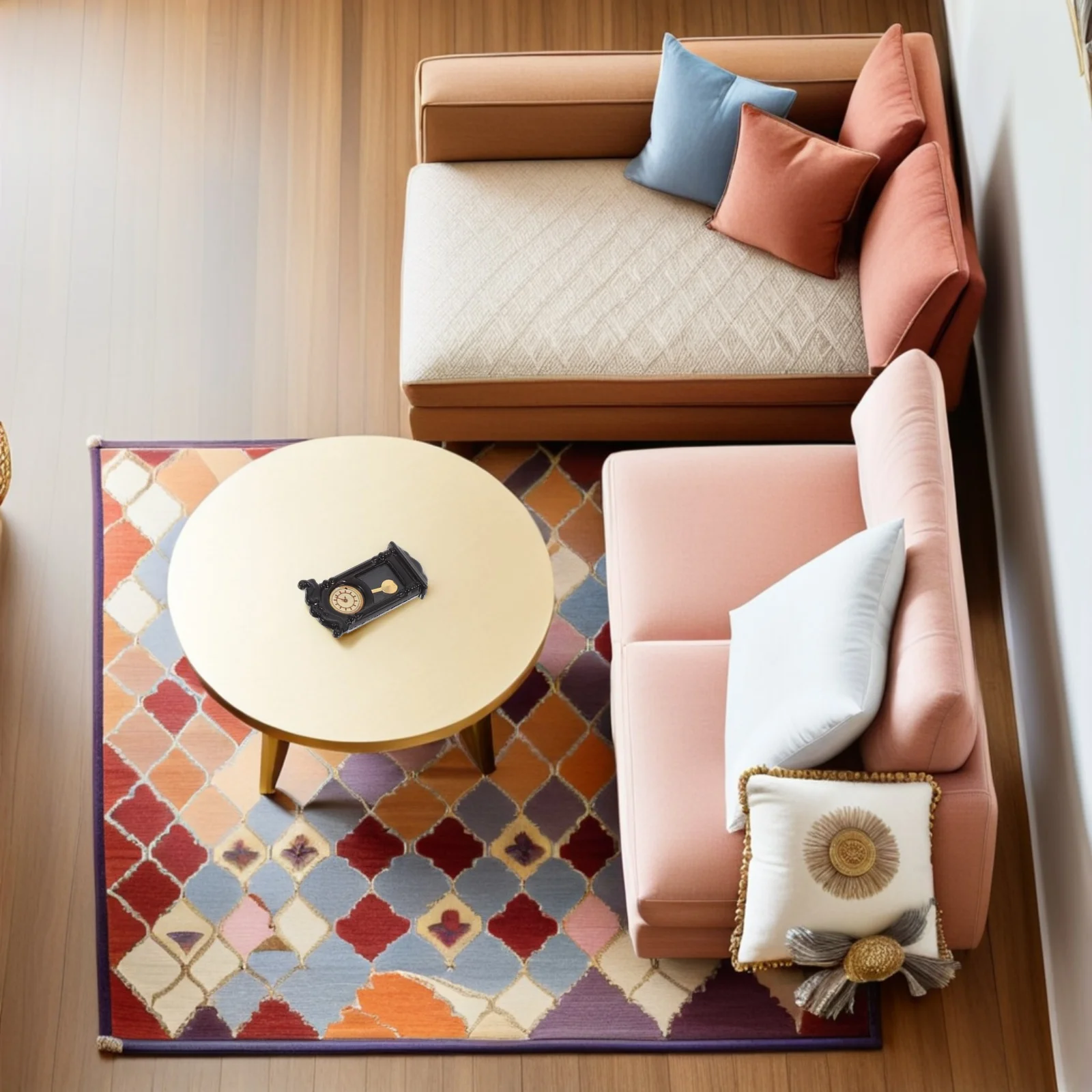 

2pcs Retro Simulation Miniature Clock, Vintage Wall Clock Decor With Gears, Dollhouse Accessories For Tiny House Layout,