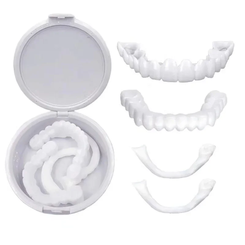 Perfect Fit Teeth Whitening Fake Tooth Cover Snap On Silicone Smile Veneers Teeth Upper Beauty Tool Cosmetic Teeth