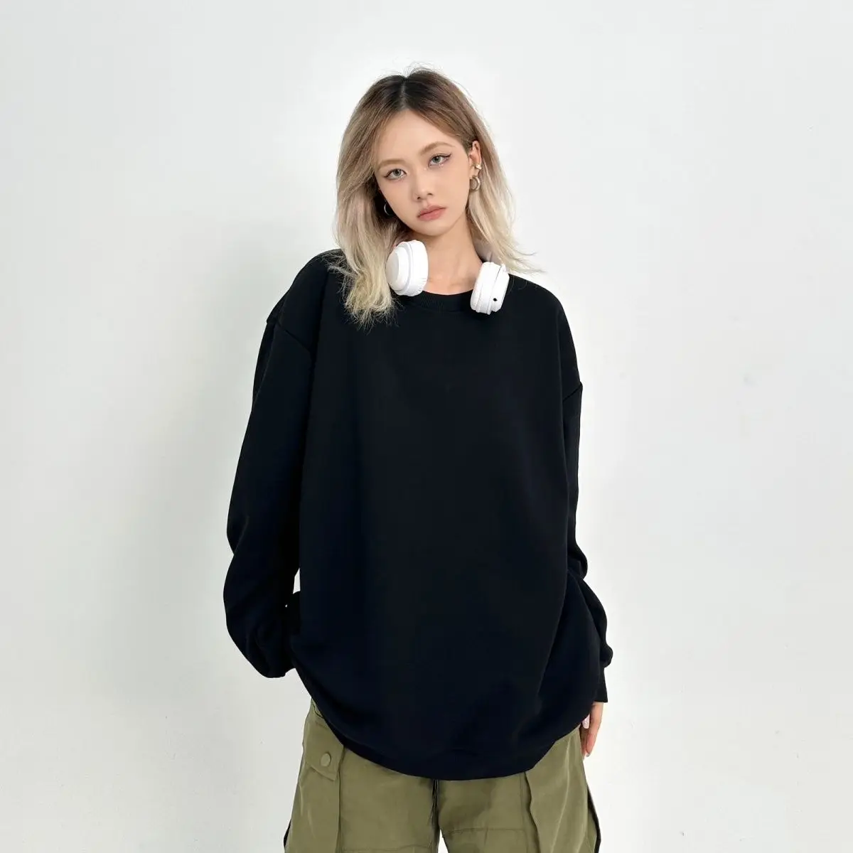 Moletom esportivo mulher punhos sherpa letras abstratas juventude bainha com nervuras outono reduzindo a idade lavável vestuário rockabilly