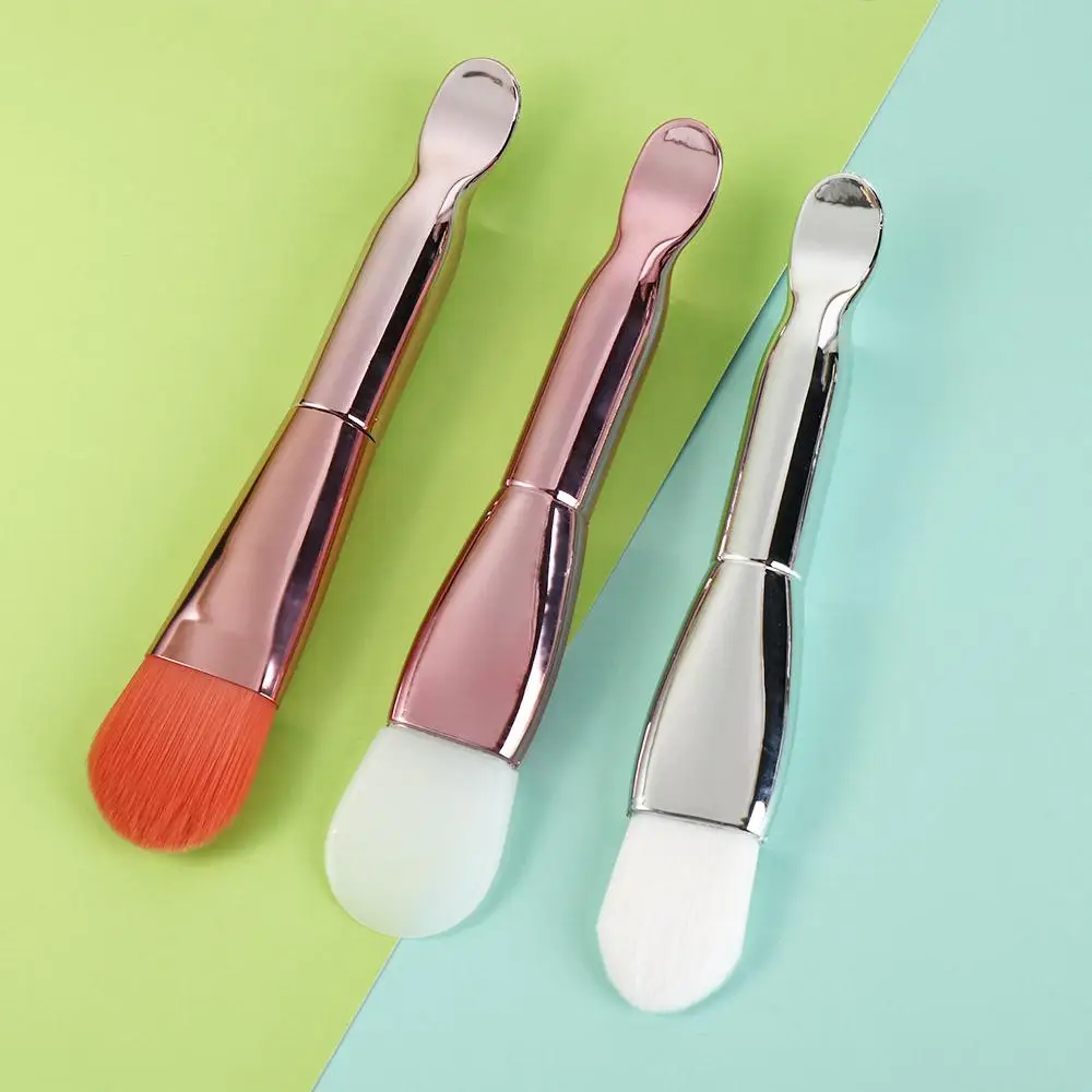 Daily Soft Mask Brush Dual-use Double Head Facial Mask Cleaning Brush DIY Face Care Silicone Daub Type Brush Blending Applicator