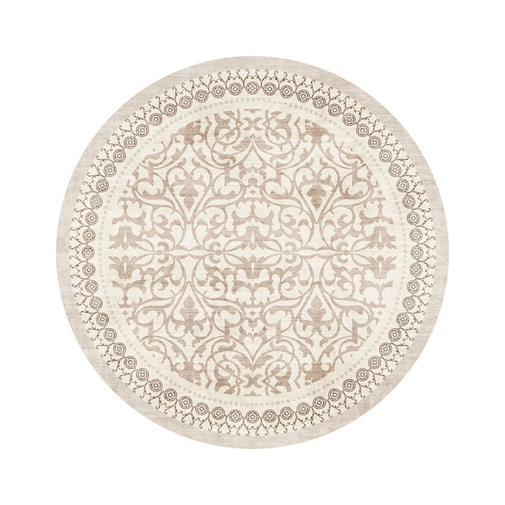 VIKAMA Winter Warmth Circular Retro Carpet Luxury High-End Nordic Living Room Bedroom Side Rug Washable Home Decoration