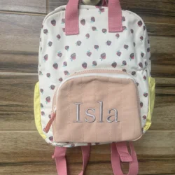 Personalized Embroidered Strawberry Kid Backpack Customized Children's Name Schoolbag Gift Baby Stroller Bag Back To School Gift