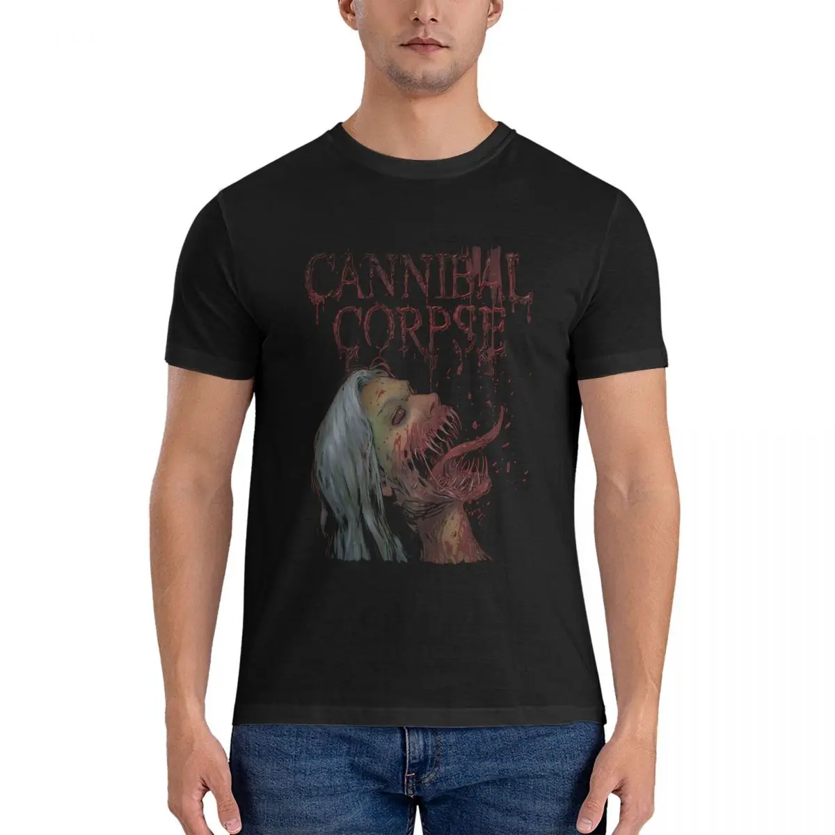 Fantastic Men T Shirt Cannibal Corpse Leisure Tees Short Sleeve Crew Neck T-Shirts 100% Cotton Graphic Printed Clothing