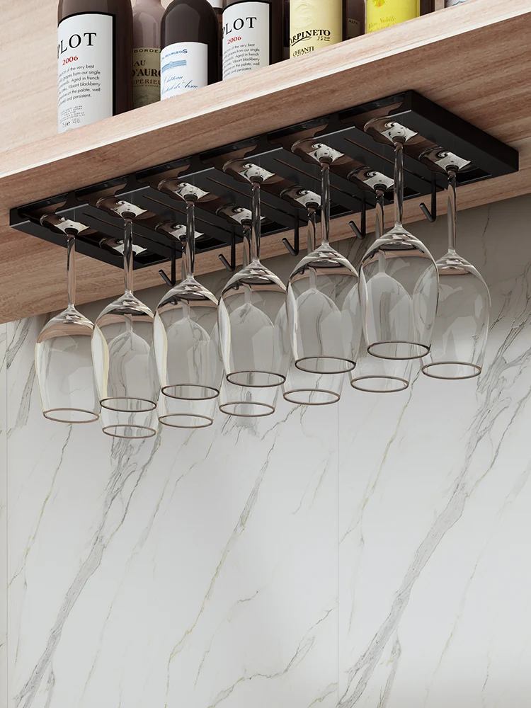 

Stainless Steel Red Wine Glass Holder Inverted Hanging Glass Storage Rack Household Luxury Decoration Hanging Wine Cabinet