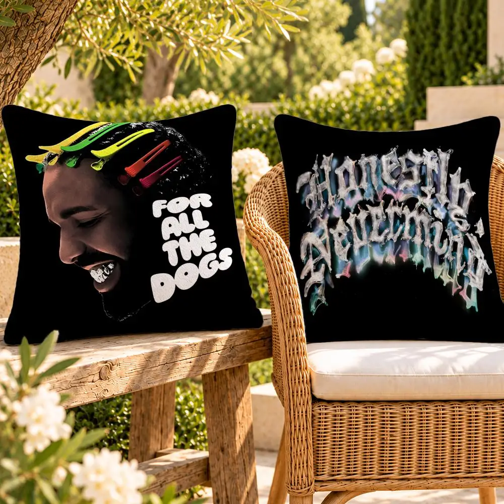 Rapper Melodic Hip-Hop Drake Cushion Cover Soft Plush Throw Pillow Cover Washable Sofa Bed Patio Chair Home Decor
