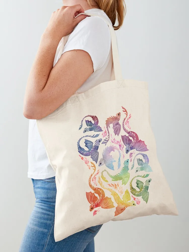 Dragon fire dark rainbow Tote Bag tote bag woman eco pack hand bag ladies