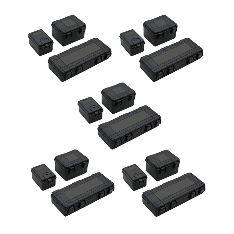 A04F-15Pcs Kunststoff Rc Auto Lagerung Box Dekoration Werkzeug Für Traxxas Trx4 Axial Scx10 90046 D90 1/10 Schwarz