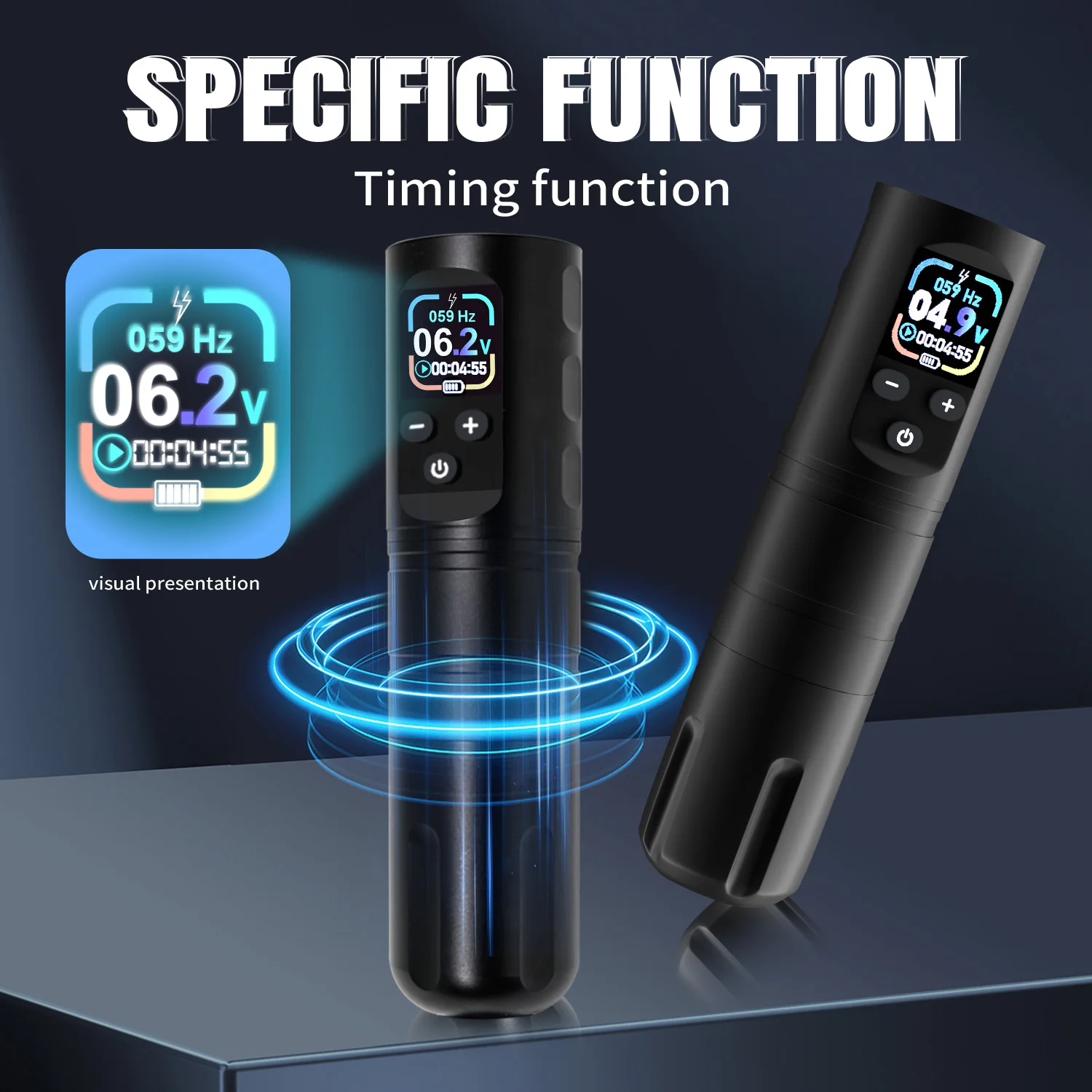 ماكينة رسم الوشم التجميلي اللاسلكية القلم المزدوج Mode1600 MAh السكتة الدماغية 3.5 مللي متر OLED مناسبة لفناني الوشم المحترفين توريد لوازم الوشم