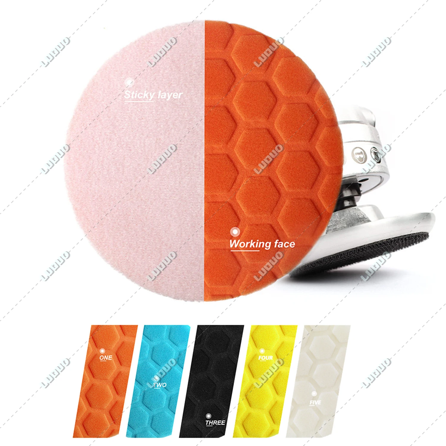 5/7PCS Car Waxing Polishing Pad Kit 3/4/5/6/7Inch Buffing Sponge For Auto Headlight Polisher Power Tools Accessories Car Repair