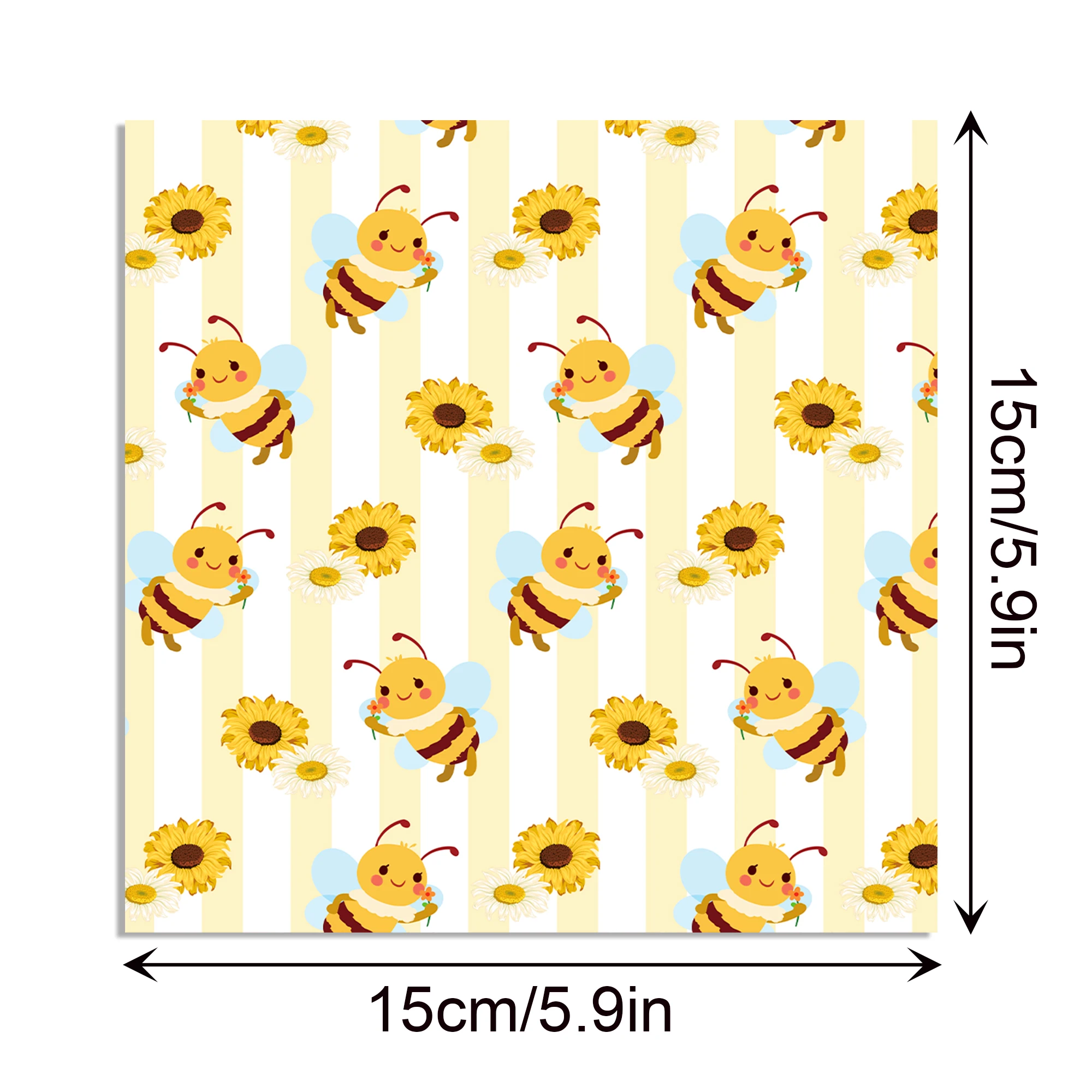 Cartoon Honey Bee Sunflower Craft Paper Pads Cutting Dies and Washi Tape Label Art Background Origami Scrapbooking Card Making