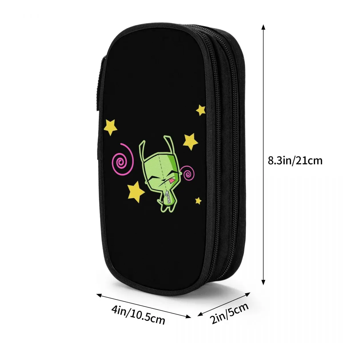 Imagem -06 - Cute Invader Zim Gir Pencil Cases Pen Holder Bolsas para Estudante Grande Capacidade Material Escolar Zipper Pencilcases Novo