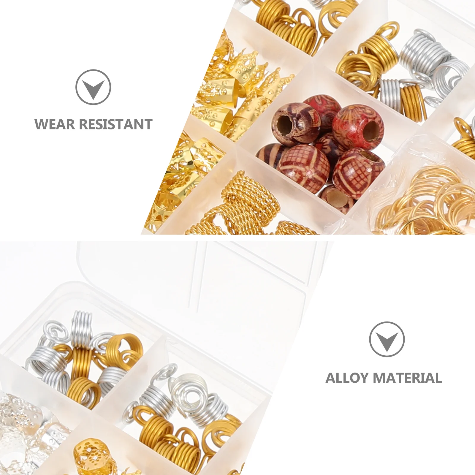 

169Pcs Dreadlock Beads Alloy Hair Cuffs Stylish Durable Accessories for Braids Parties Festivals Hair Accessories for Braids