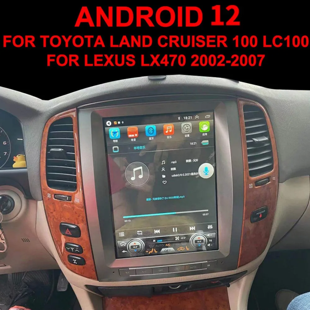 Android 13 dla Toyota Land Cruiser 100 LC100 Lexus LX470 2002-2007 Radio samochodowe Tesla ekran GPS film nawigacyjny Multimedia