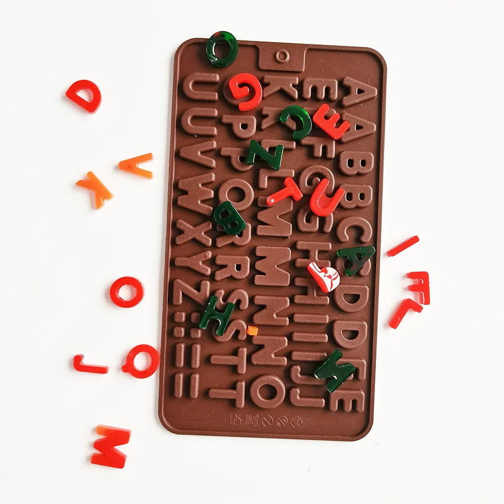 English Letter Number Silicone Mold Alphabet Chocolate Candy Baking Tray for Cake Ice Fondant Dessert DIY Tool Cartoon Shapes view 6