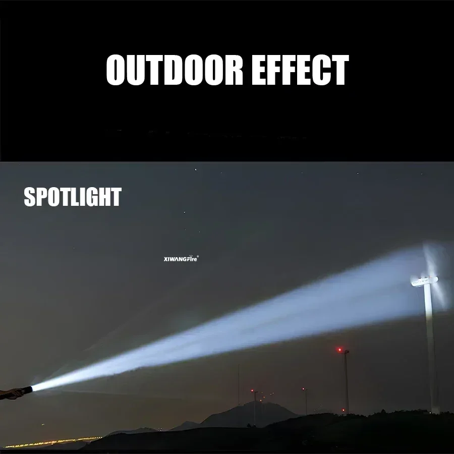 مصباح يدوي LED قوي من Heinast مع شاشة تكبير تلسكوبية قابلة لإعادة الشحن، فانوس طوارئ للتخييم في الهواء الطلق والصيد