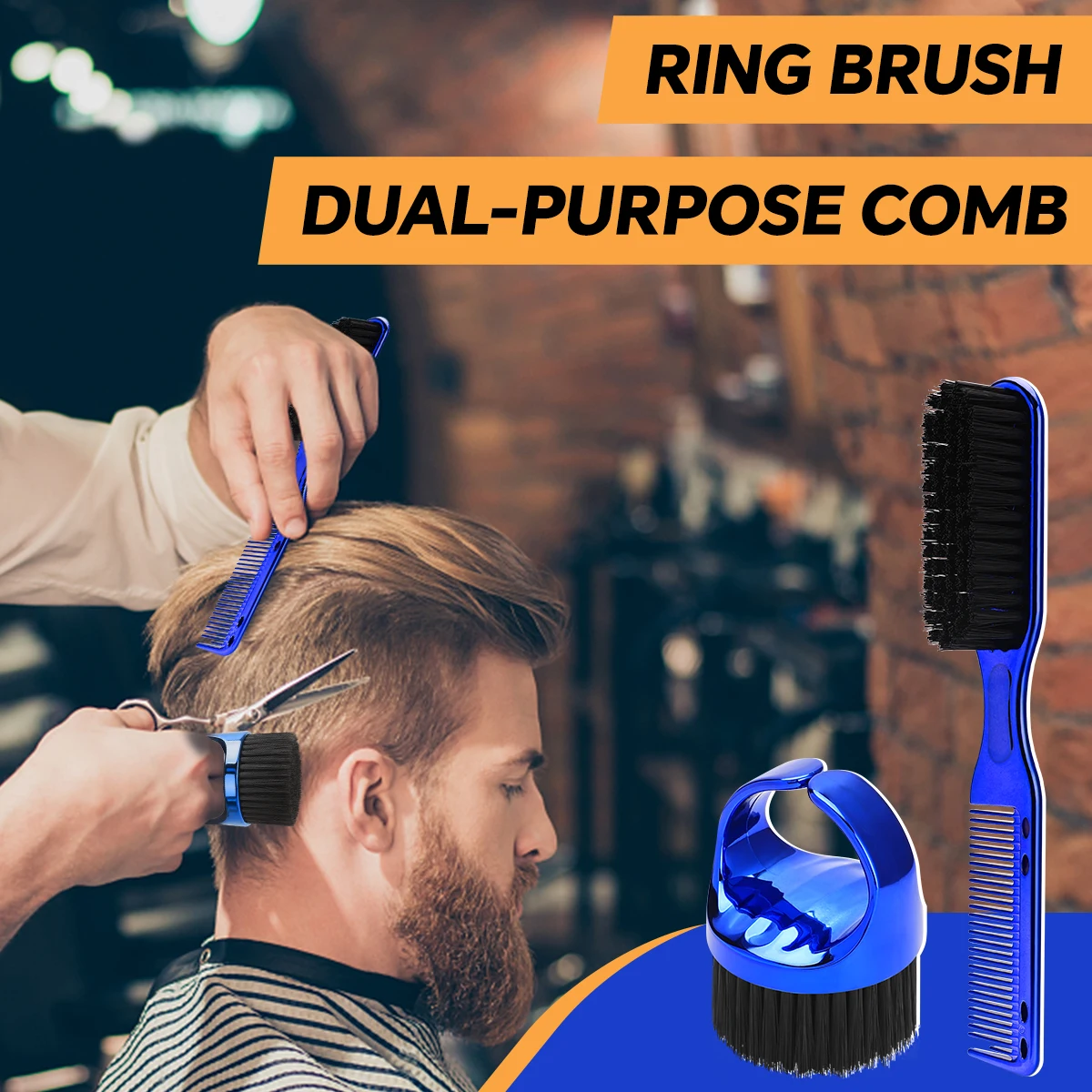 

Electroplating Barber Neck Duster for Hair Clipper Cleaning Set, Salon Styling Tool Polychrome Hair Dust Brush for Barbershop