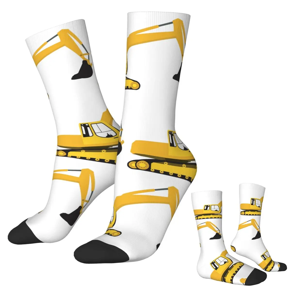

Носки для экскаваторов, строительных грузовиков, супер мягкие чулки в стиле Харадзюку, длинные носки, аксессуары для мужчин и женщин, подарок на день рождения