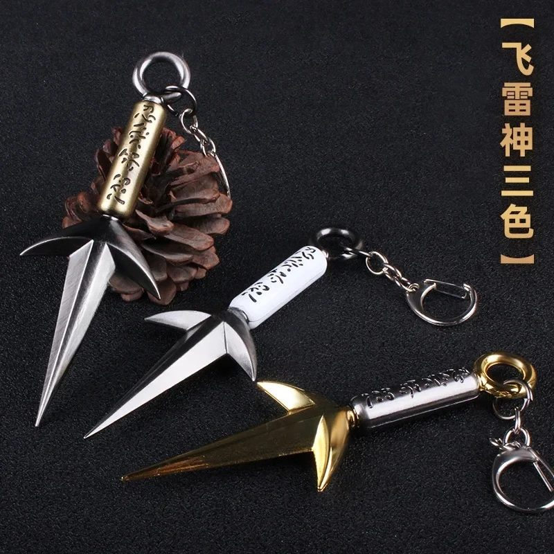 Ninja Anime Peripheral Yellow Flash Namikaze Minato The Art of Fly Raytheon Kunai Katana Swords Weapon Model Gifts Toys For Boys