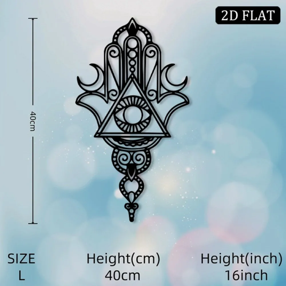 CIFBUY Iron Wall Art Hamsa Evil Eye Metal Sculpture Hanging Plaque Rustproof Home Bedroom Living Room Decor view 6