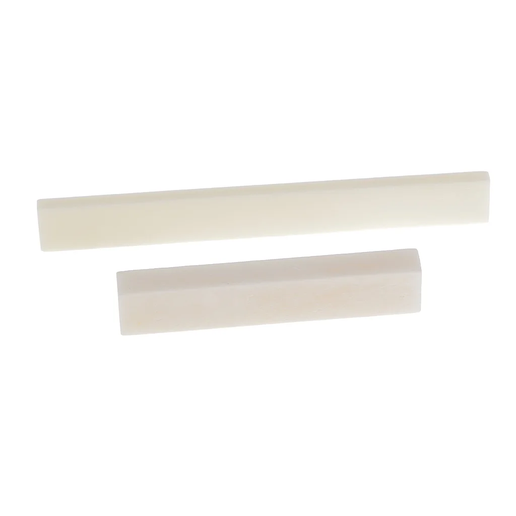 Guitar Bone Saddle Nuts Unslotted Acoustic Guitar Parts Upgrade Kit for Guitar Repair and Handcrafting