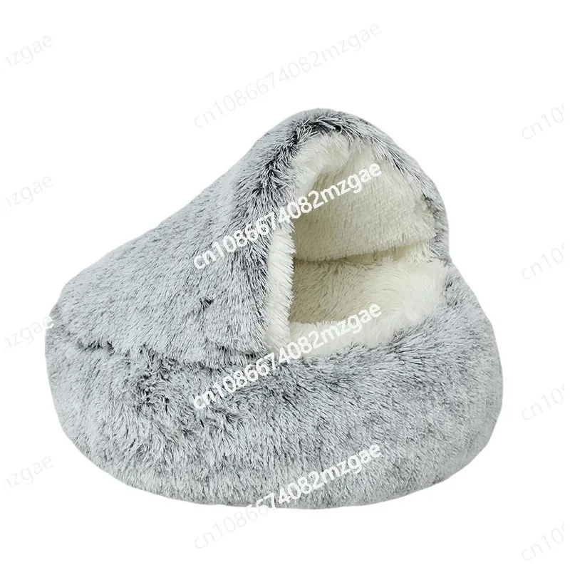 

Зимнее теплое полузакрытое кошачье гнездо, кровать для домашних животных, полузакрытая кровать для собак, закрытое кошачье гнездо