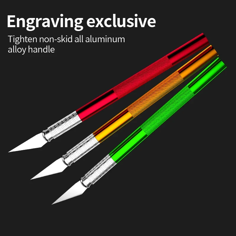 13Pcs Metal Carving Knife Pen Style Art Seal Cutting Manual Combination Paper Cuttings Non-Slip Gadget DIY Precision Repair Tool