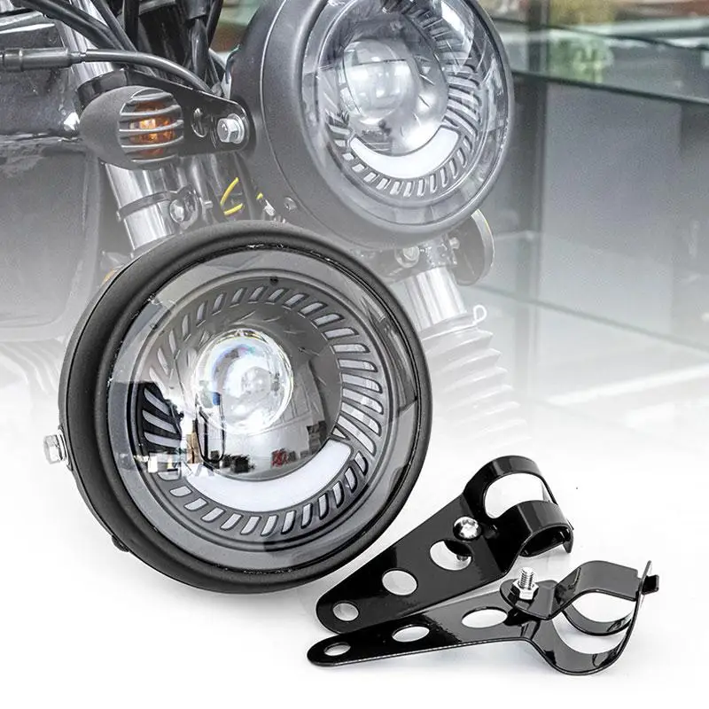 

6.5-Inch Motorcycle LED Headlight Retro Round 12V 26W 6500k LED Headlamp With Bracket Kit Modified Parts