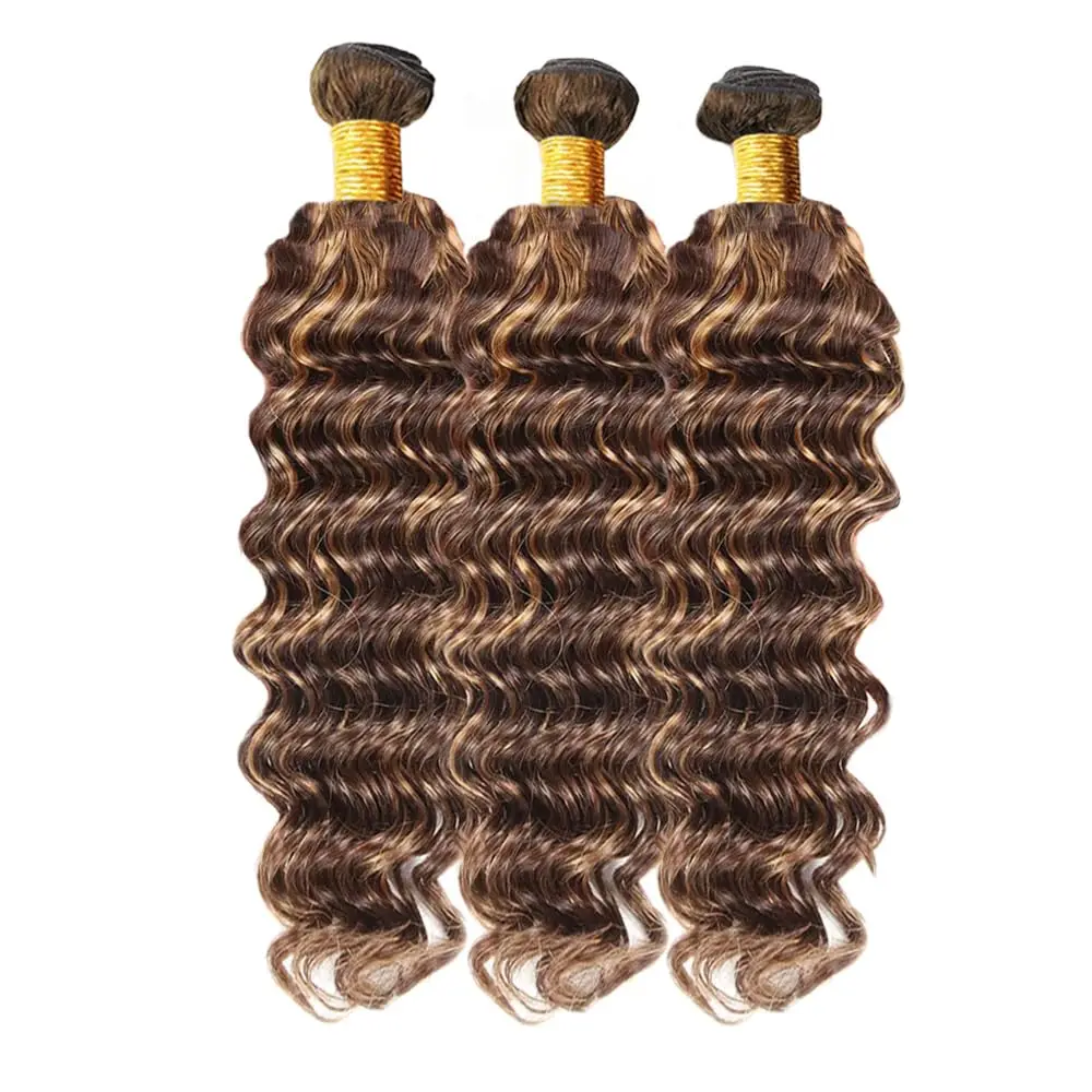 Loose Deep Wave Human Hair Bundles P4/27 Ombre Bundles Double Weft Wet and Wavy Bundles Silky and Soft 22 24 26 28 Inch