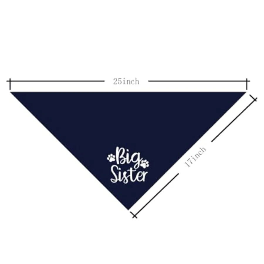 Big Sister Dog Bandana, Funny Pet Triangle Scarf for Pregnancy Reveal Daily Walk Playdate Birth Announcement Photo Outfit, Neck view 2
