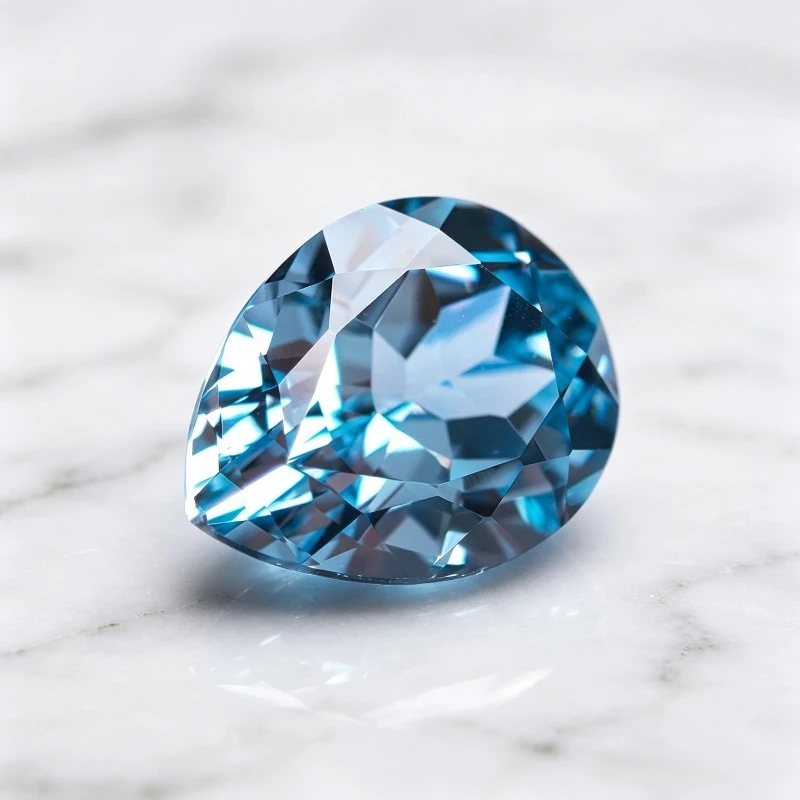 Laborgezüchteter Saphir in Birnenform, Aquamarin-Edelstein für DIY-Anhänger, Ringe, Halsketten, Ohrringe, Herstellungsmaterialien, wählbar mit Zertifikat – Detail 4