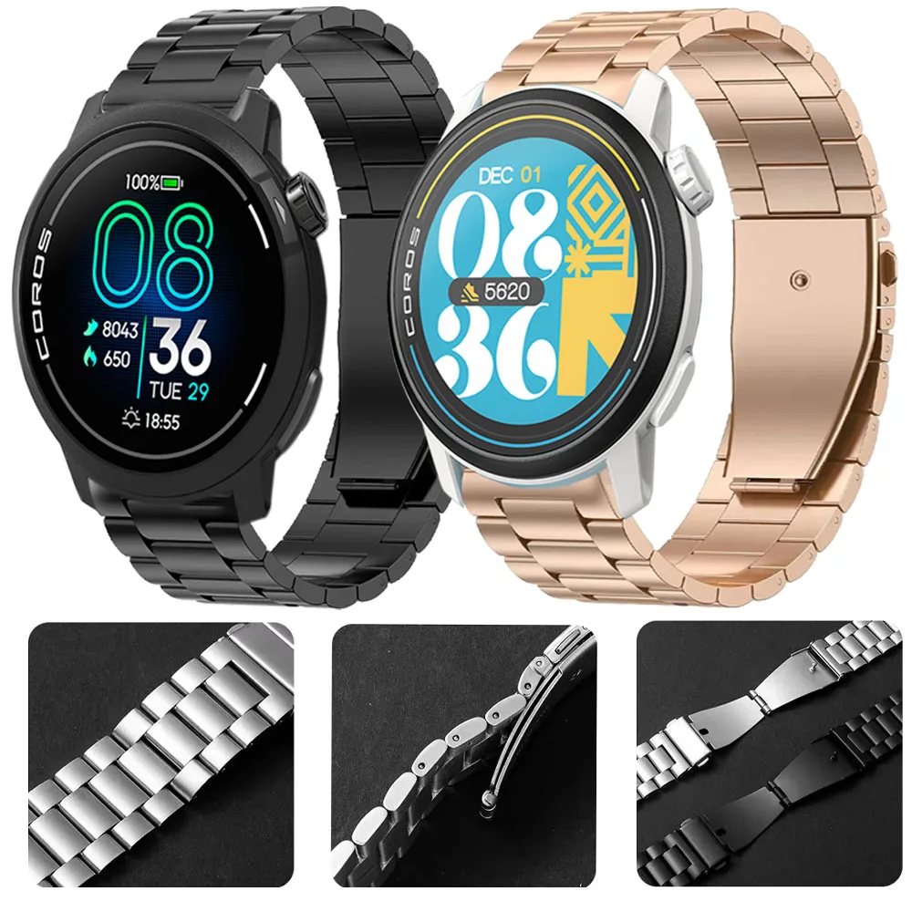 22 mm Luxus-Metallarmband für COROS APEX 4 42 mm/PACE Pro/3 Edelstahlarmband Suunto Ocean/Vertical 2-1/Run/Race 2/S Correa