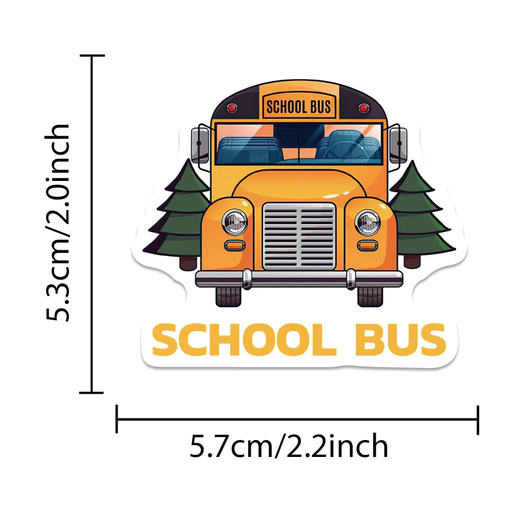 100/50PCS Cool School Bus Series Stickers Yellow Cartoon Decals For Ipad Case Laptops Cup Skateboards Fridge Notebooks Stickers