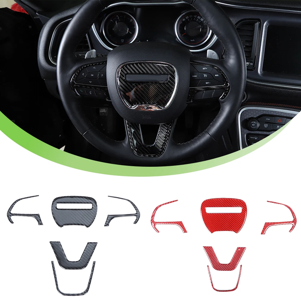 Car Steering Wheel Decoration Cover Trim Protector for Dodge Challenger 2015-2018 2019 2020 2021 2022 2023 Interior Accessories