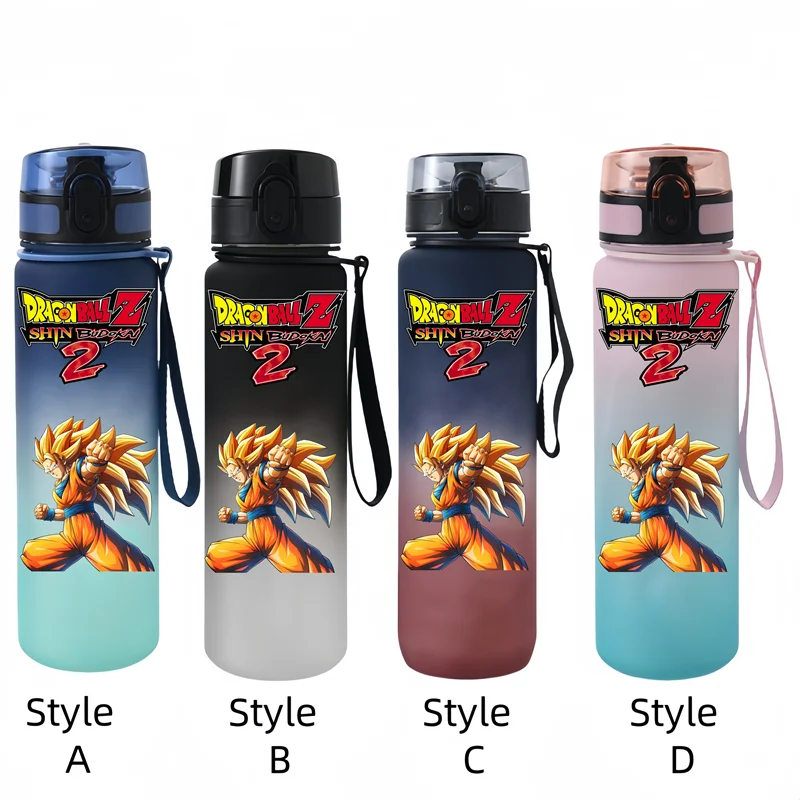 DRAGON BALL 650ml Fitness e sport bere bottiglia d'acqua antigoccia in plastica Goku Piccolo capacità per bambini e studenti