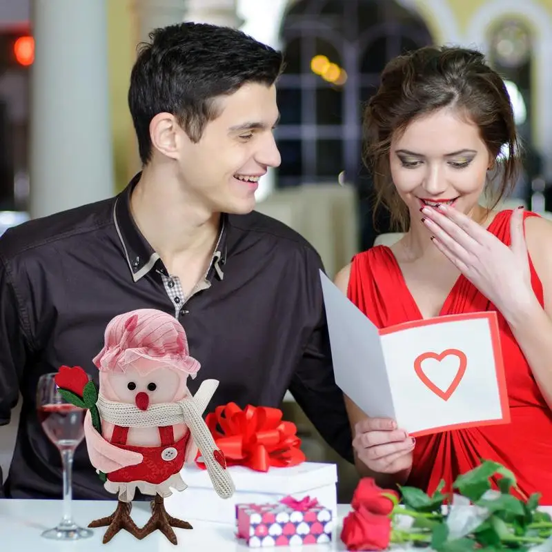 Decorazioni per San Valentino Uccelli luminosi Figurine Ornamenti Romantico simpatico uccello Statua decorazioni per la casa Festa di festa Regalo a sorpresa