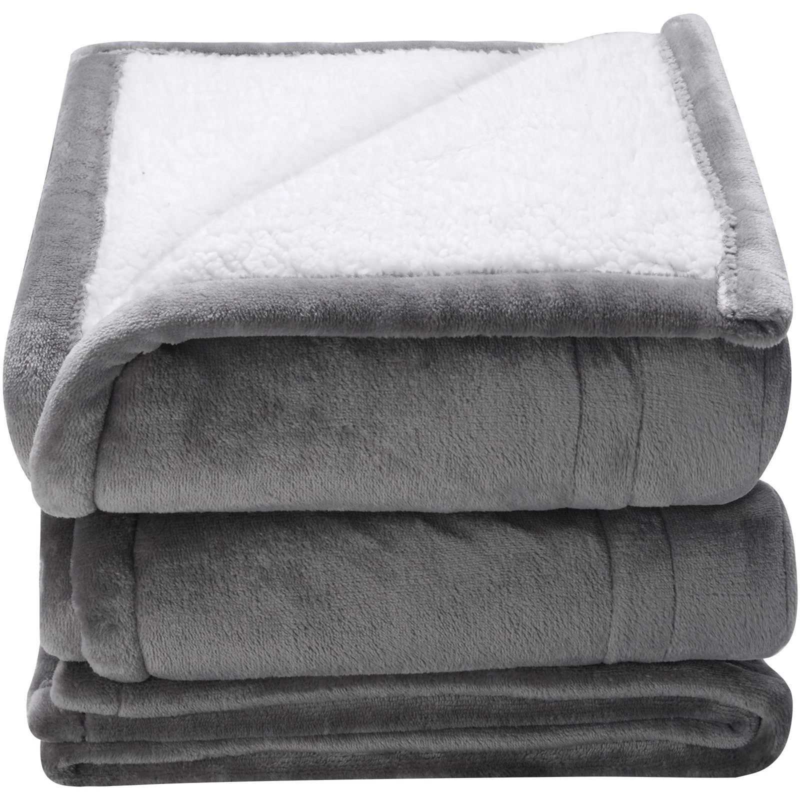 SucceBuy Heated Blanket Electric Throw 4 Sizes Soft Flannel & Sherpa Heating Blanket with 3 Hours Timer Auto-off 5 Heating Level