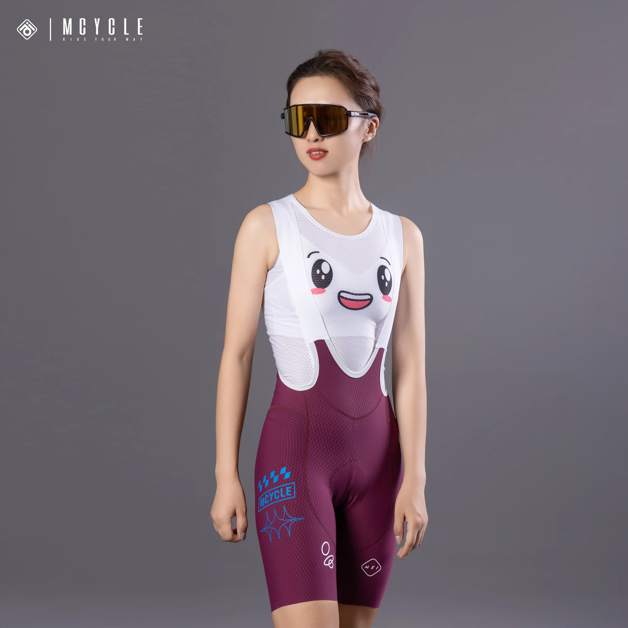 Mcycle, nuevo diseño, pantalones cortos con pechera para ciclismo, Logo colorido, babero para bicicleta, pantalones cortos acolchados transpirables para bicicleta, babero de ciclismo Unisex de cintura alta