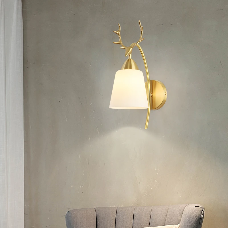 YUNYI All Copper Post-Modern Wall Lighting For Living Room Bedroom Study Room Bedside Wall Light Decorative Lighting Fixture