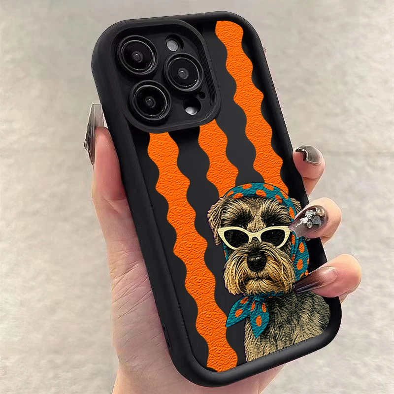 Cute Dog Striped Print Shockproof Phone Case for Xiaomi 14T 13T Pro 12T 15 14 pro 13 11 Lite 5G Shockproof Soft Silicone Cover view 4