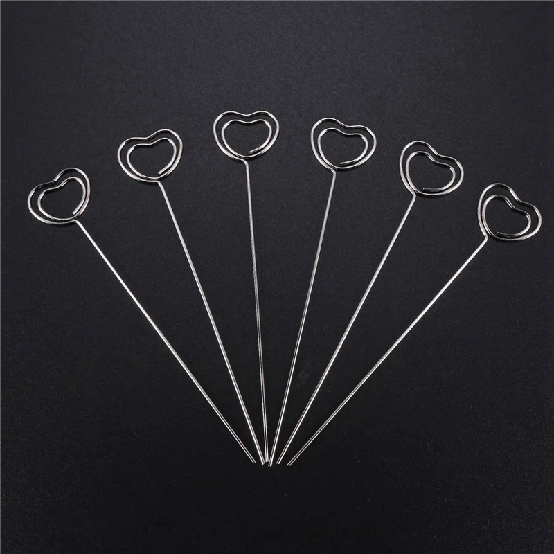

N04R 360 Pieces Metal Wires Memo Clip Note Card Holders Table Number Clip Photo Stand Round And Heart Shape, Silvery