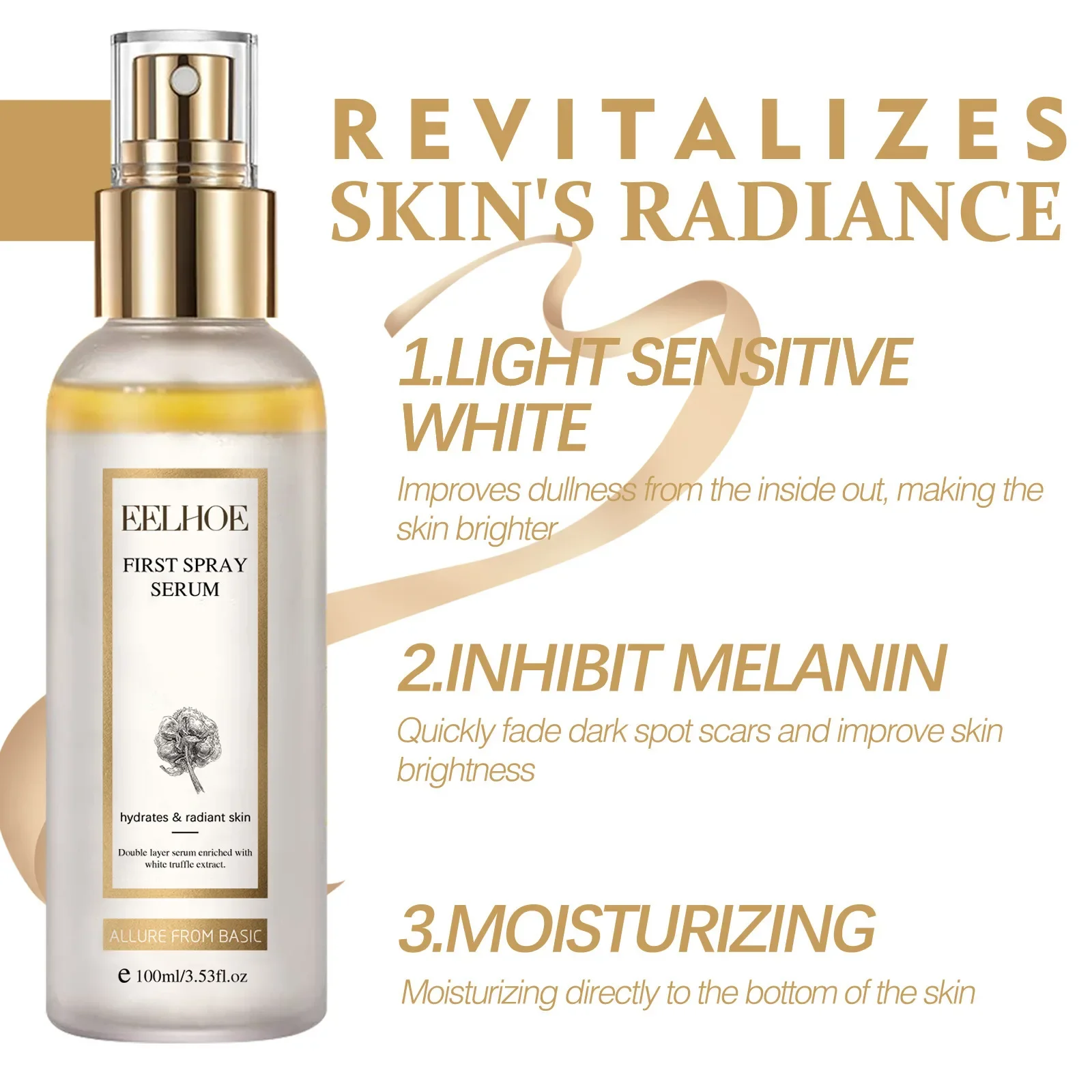 EELHOE Melanin Correcting Serum Fade Dark Spot Freckle Melasma Removal Whitening Moisturize Anti Aging White Trüffel First Spray