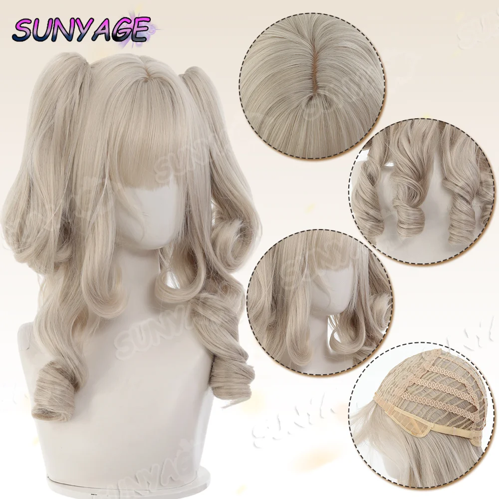 الاصطناعية الأميرة قص مزدوجة ذيل حصان لوليتا شعر مستعار مع الانفجارات فتاة معلقة الأذن أرنب الرومانية لفة تأثيري هالوين شعر مستعار Harajuku